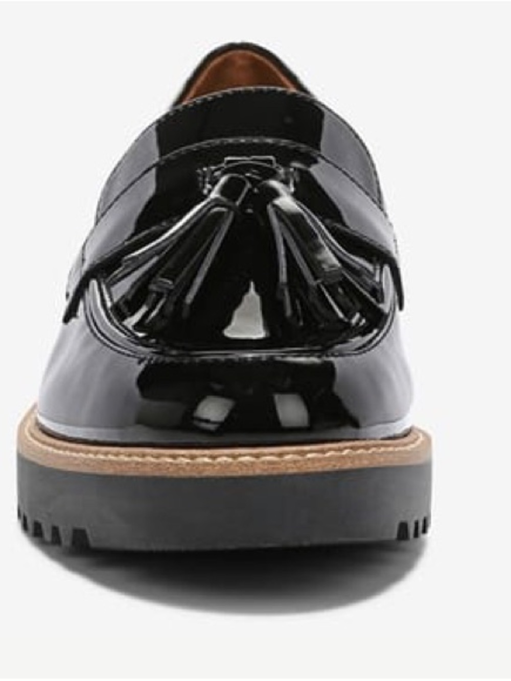 NWOT - FRANCO SARTO TASSEL Black Patent Non-Slip Sole Loafers - Women 7.5W - Picture 4 of 16
